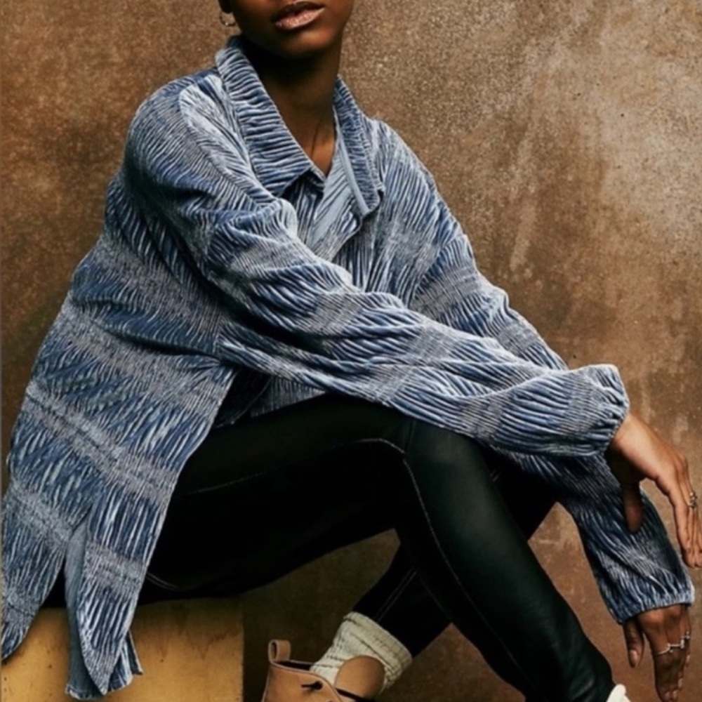 FREE PEOPLE | Blue Textured Women's Top